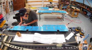 EA: Page 9-12 Step 1,2 Rivet E-1007 To Bottom Skin Then Rivet Top Skin In Place.