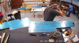 EA: Page 9-13 Step 1 & 2 . Rivet The Front Spar To The E-1008 Ribs