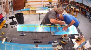 EA: Page 9-13 Step 3. Rivet Top & Bottom Skins To The Front Spar.