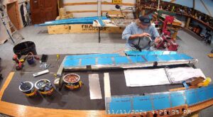 EA: Page 9-18-19. Trim Hinge, Rivet Halves To Elevator & Trim Tab. Assemble.