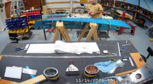 TC: Page 10-7 Step 7. Match drill #40 the right skin and the F-1047C, D & E Stiffeners.