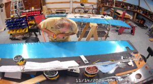 TC: Page 10-7 Step 7. Match drill #40 the right skin and the F-1047C, D & E Stiffeners.