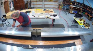 Completing the Zenith 750 SD trim tab assembly.