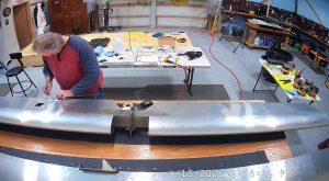 Completing the Zenith 750 SD trim tab assembly.