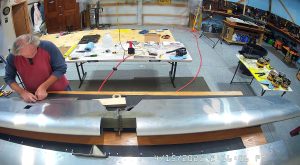 Completing the Zenith 750 SD trim tab assembly.