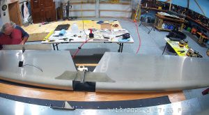 Completing the Zenith 750 SD trim tab assembly.