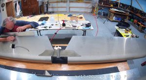 Completing the Zenith 750 SD trim tab assembly.