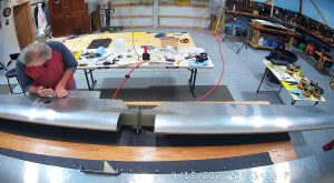 Completing the Zenith 750 SD trim tab assembly.