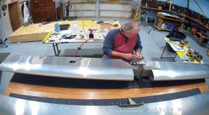 Completing the Zenith 750 SD trim tab assembly.