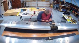 Completing the Zenith 750 SD trim tab assembly.