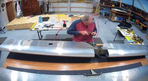 Completing the Zenith 750 SD trim tab assembly.