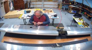 Completing the Zenith 750 SD trim tab assembly.