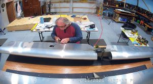 Completing the Zenith 750 SD trim tab assembly.