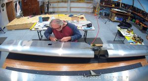 Completing the Zenith 750 SD trim tab assembly.