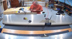 Final assembly of the trim tab servo into the elevator.
