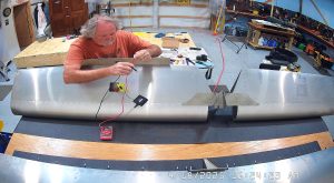 Final assembly of the trim tab servo into the elevator.