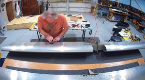 Final assembly of the trim tab servo into the elevator.