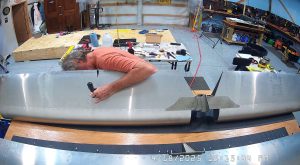 Final assembly of the trim tab servo into the elevator.