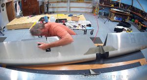 Final assembly of the trim tab servo into the elevator.