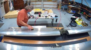 Final assembly of the trim tab servo into the elevator.