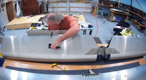 Final assembly of the trim tab servo into the elevator.