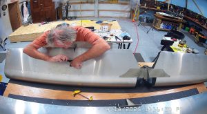 Final assembly of the trim tab servo into the elevator.