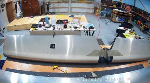 Final assembly of the trim tab servo into the elevator.
