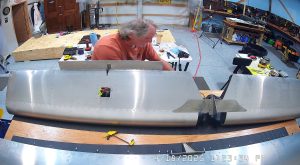 Final assembly of the trim tab servo into the elevator.