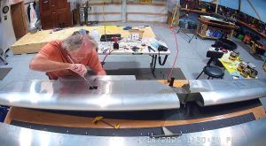 Final assembly of the trim tab servo into the elevator.