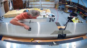 Final assembly of the trim tab servo into the elevator.