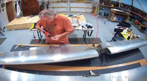 Final assembly of the trim tab servo into the elevator.