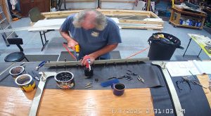 Assembling the top channel of the 750 SD fuselage and rear wing attach brackets