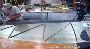 Riveting the diagonal and the vertical angles to the right side fuse;age skin SD75F1-3 and LS75F1-4A