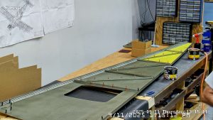 Completing bottom skin A4 rivetting