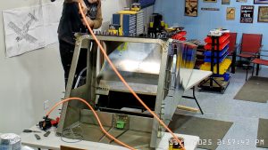 Zenith 750 SD FR-09 riveting the top skin to the channels & rear wing attachment frame.