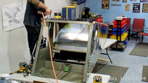 Zenith 750 SD FR-09 riveting the top skin to the channels & rear wing attachment frame.