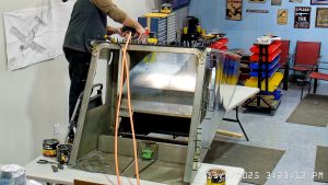 Zenith 750 SD FR-09 riveting the top skin to the channels & rear wing attachment frame.