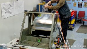 Zenith 750 SD FR-09 riveting the top skin to the channels & rear wing attachment frame.