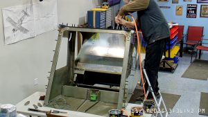 Zenith 750 SD FR-09 riveting the top skin to the channels & rear wing attachment frame.