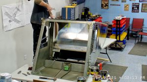 Zenith 750 SD FR-09 riveting the top skin to the channels & rear wing attachment frame.