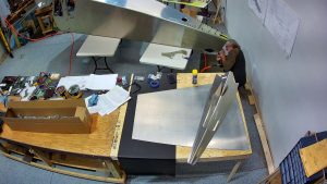 Installing the rudder hinges on the 750 SD rear fuselage